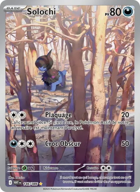 Carte Pokémon Solochi 146/086, extension Flamme Blanche