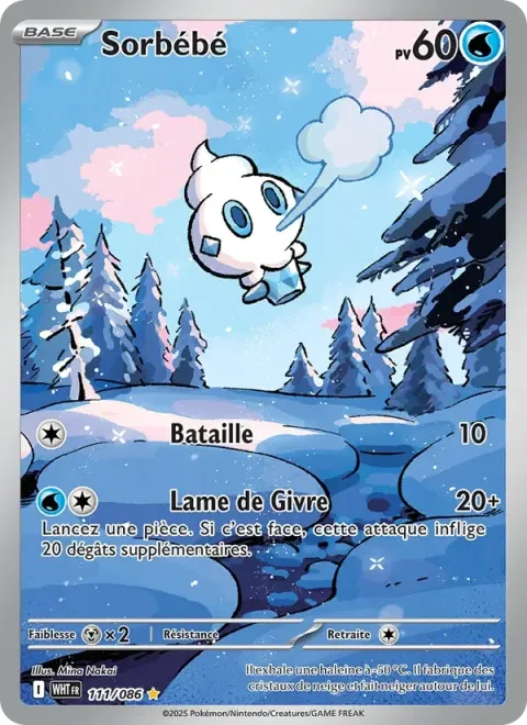 Carte Pokémon Sorbébé 111/086, extension Flamme Blanche
