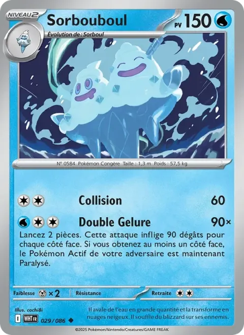 Carte Pokémon Sorbouboul 029/086, extension Flamme Blanche
