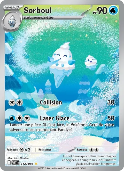 Carte Pokémon Sorboul 112/086, extension Flamme Blanche