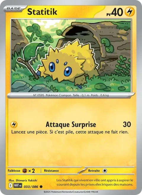Carte Pokémon Statitik 033/086, extension Flamme Blanche