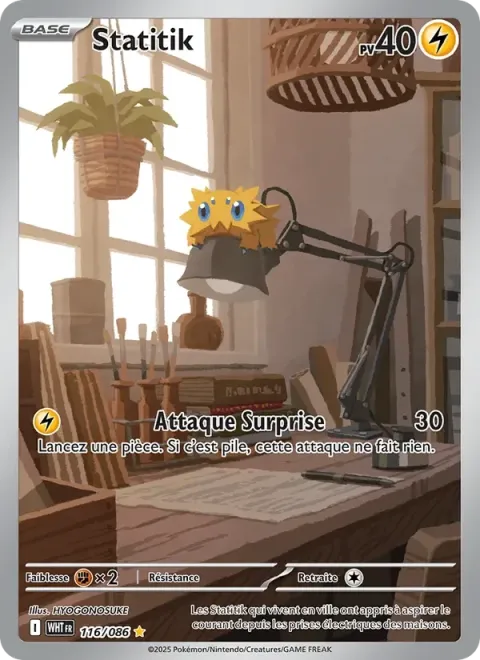 Carte Pokémon Statitik 116/086, extension Flamme Blanche