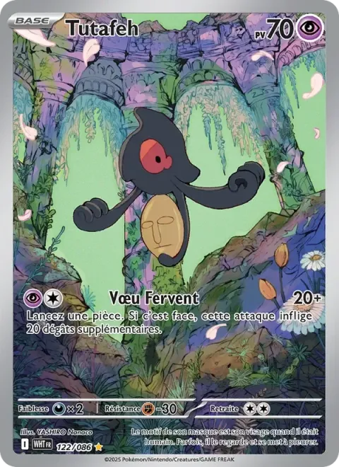 Carte Pokémon Tutafeh 122/086, extension Flamme Blanche