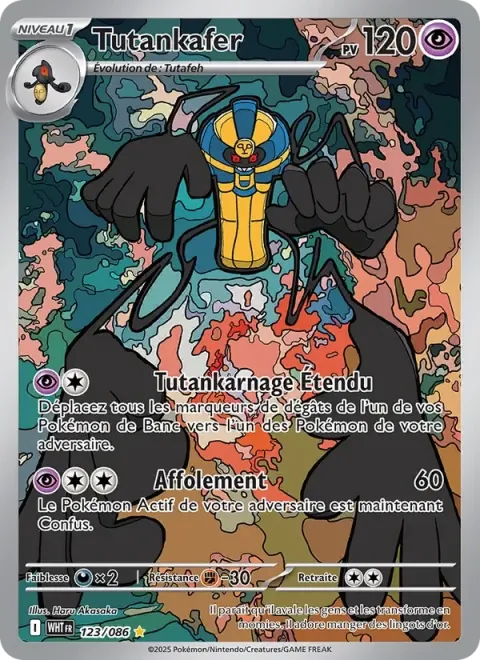 Carte Pokémon Tutankafer 123/086, extension Flamme Blanche