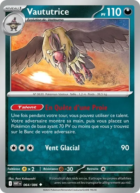 Carte Pokémon Vaututrice 064/086, extension Flamme Blanche