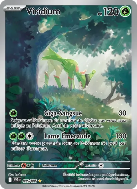 Carte Pokémon Viridium 095/086, extension Flamme Blanche