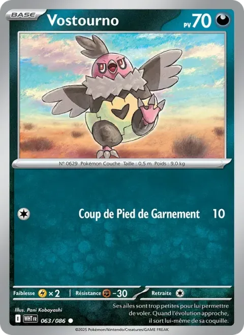Carte Pokémon Vostourno 063/086, extension Flamme Blanche