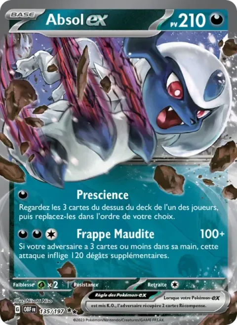 Carte Pokémon Absol-ex 135/197, extension Flammes Obsidiennes