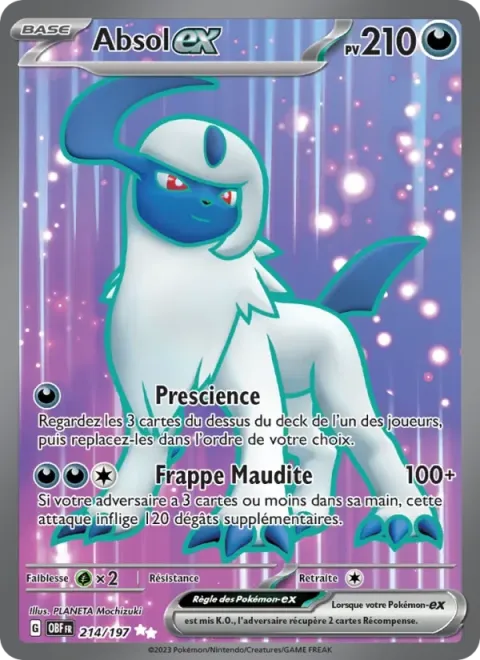 Carte Pokémon Absol-ex 214/197, extension Flammes Obsidiennes