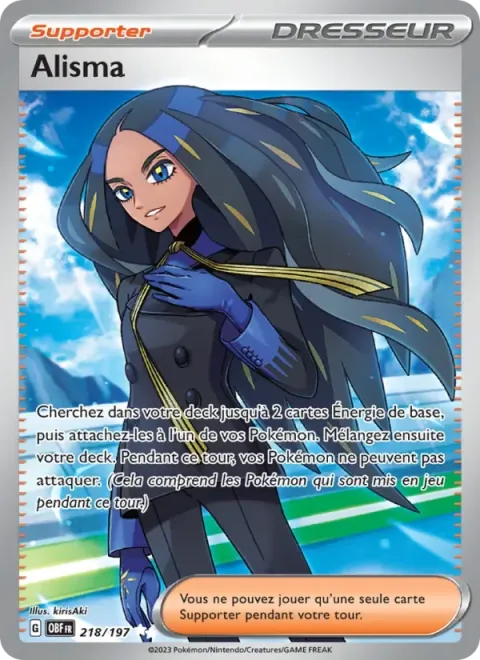 Carte Pokémon Alisma 218/197, extension Flammes Obsidiennes