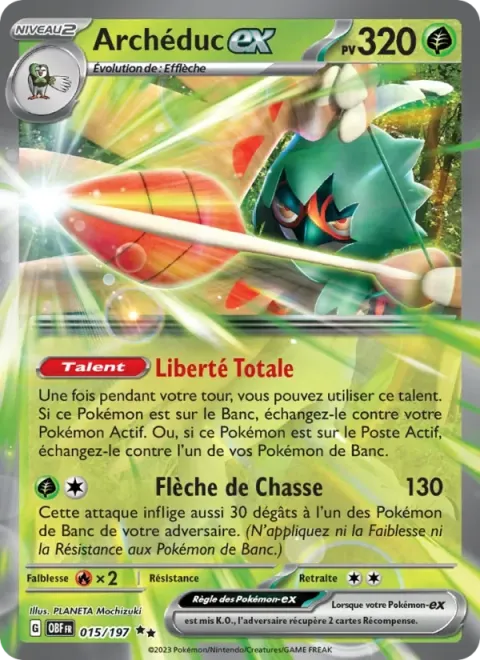 Carte Pokémon Archéduc-ex 015/197, extension Flammes Obsidiennes