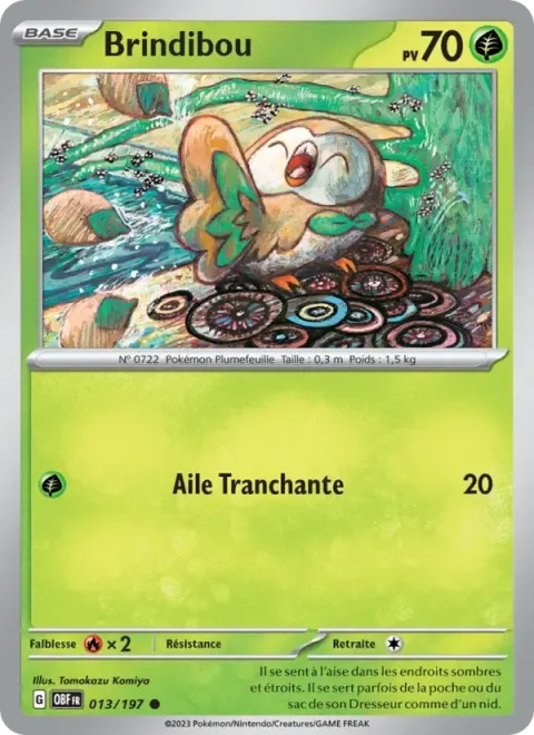 Carte Pokémon Brindibou 013/197, extension Flammes Obsidiennes