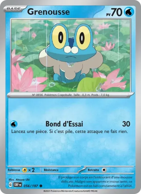 Carte Pokémon Grenousse 056/197, extension Flammes Obsidiennes