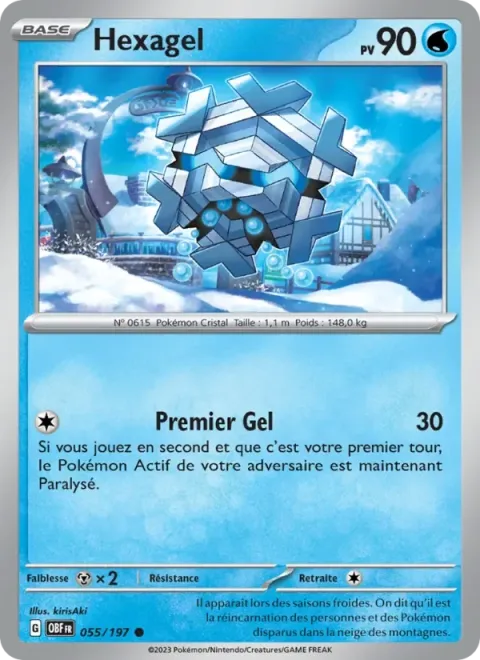 Carte Pokémon Hexagel 055/197, extension Flammes Obsidiennes