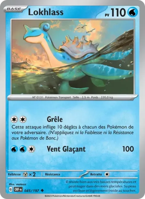 Carte Pokémon Lokhlass 045/197, extension Flammes Obsidiennes