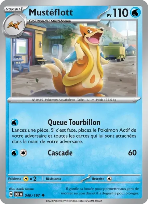 Carte Pokémon Mustéflott 049/197, extension Flammes Obsidiennes