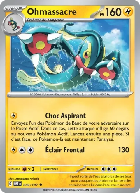 Carte Pokémon Ohmassacre 069/197, extension Flammes Obsidiennes
