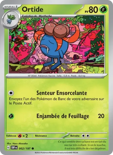 Carte Pokémon Ortide 002/197, extension Flammes Obsidiennes
