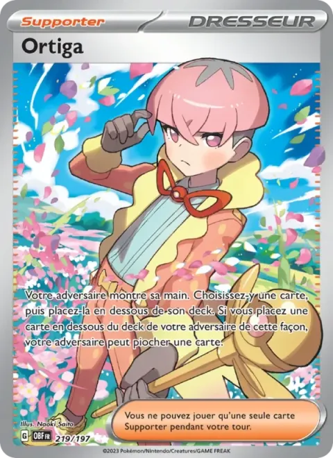 Carte Pokémon Ortiga 219/197, extension Flammes Obsidiennes