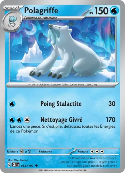 Carte Pokémon Polagriffe 054/197, extension Flammes Obsidiennes