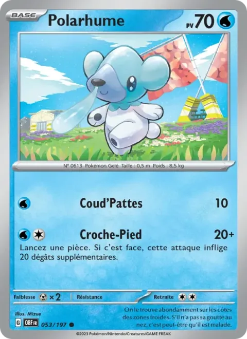 Carte Pokémon Polarhume 053/197, extension Flammes Obsidiennes