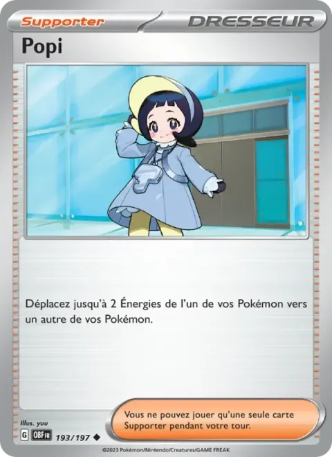 Carte Pokémon Popi 193/197, extension Flammes Obsidiennes