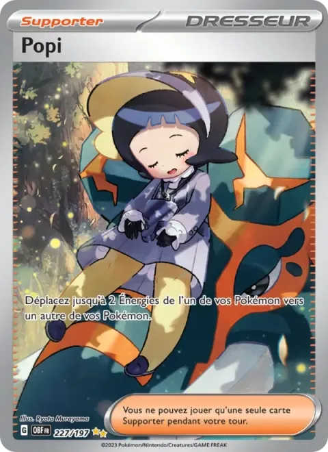 Carte Pokémon Popi 227/197, extension Flammes Obsidiennes