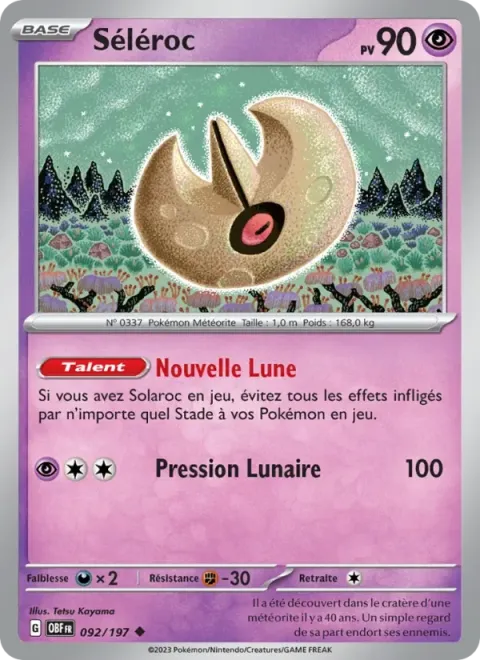 Carte Pokémon Séléroc 092/197, extension Flammes Obsidiennes