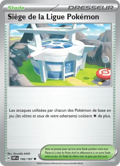 Carte Pokémon Siège de la Ligue Pokémon 192/197, extension Flammes Obsidiennes