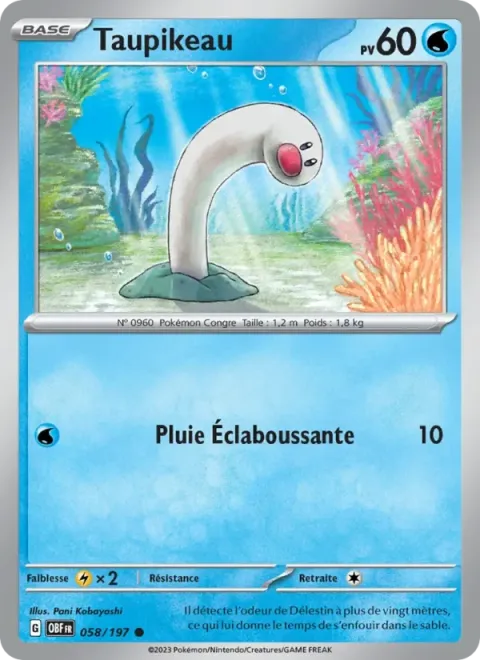 Carte Pokémon Taupikeau 058/197, extension Flammes Obsidiennes