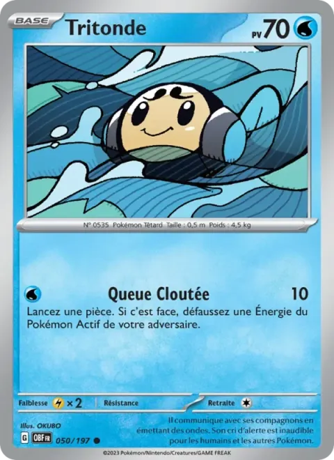 Carte Pokémon Tritonde 050/197, extension Flammes Obsidiennes