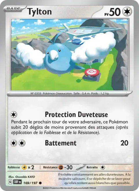 Carte Pokémon Tylton 169/197, extension Flammes Obsidiennes