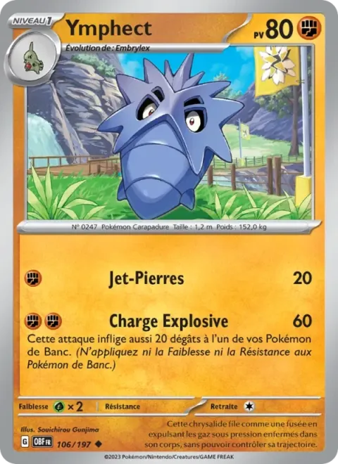 Carte Pokémon Ymphect 106/197, extension Flammes Obsidiennes