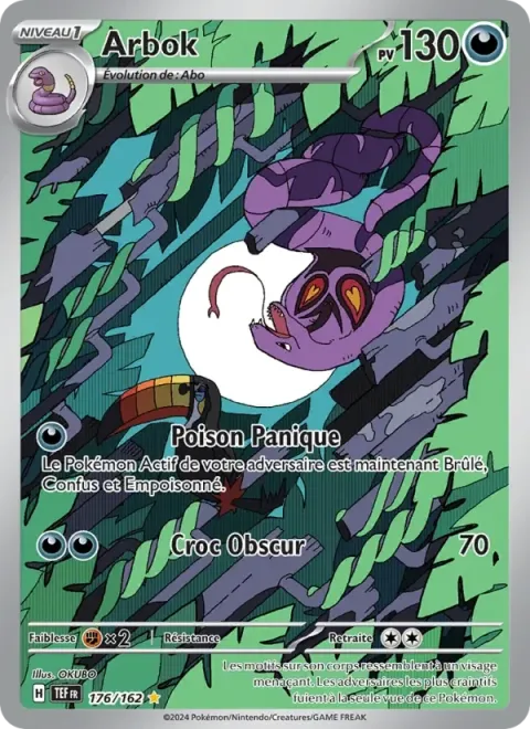 Carte Pokémon Arbok 176/162, extension Forces Temporelles