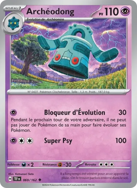 Carte Pokémon Archéodong 069/162, extension Forces Temporelles