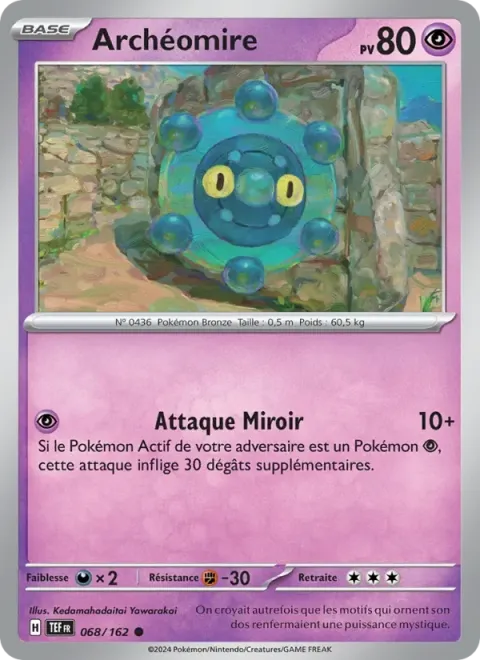Carte Pokémon Archéomire 068/162, extension Forces Temporelles