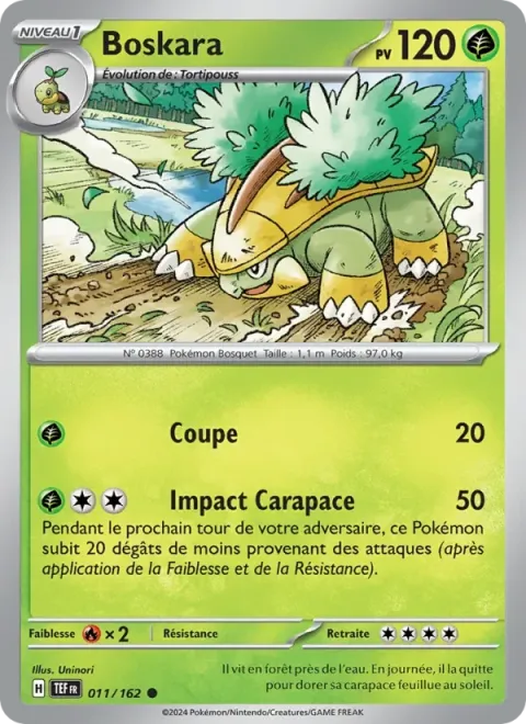 Carte Pokémon Boskara 011/162, extension Forces Temporelles