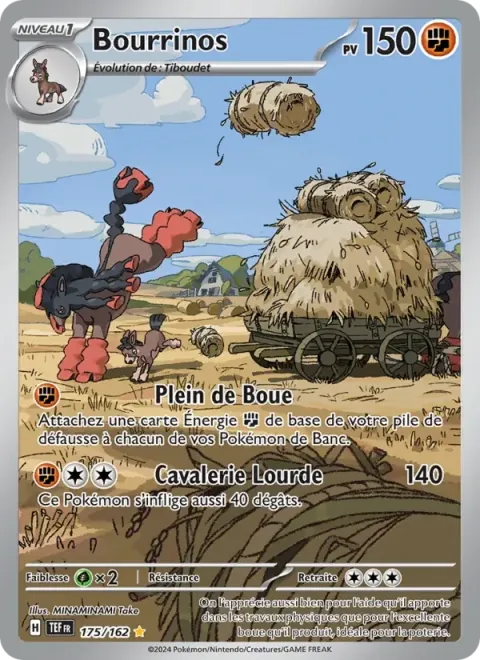 Carte Pokémon Bourrinos 175/162, extension Forces Temporelles