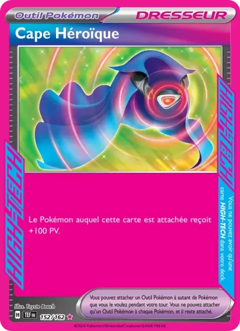 Carte Pokémon Cape Héroïque 152/162, extension Forces Temporelles