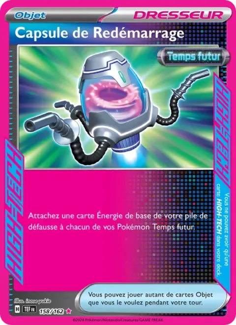 Carte Pokémon Capsule de Redémarrage 158/162, extension Forces Temporelles