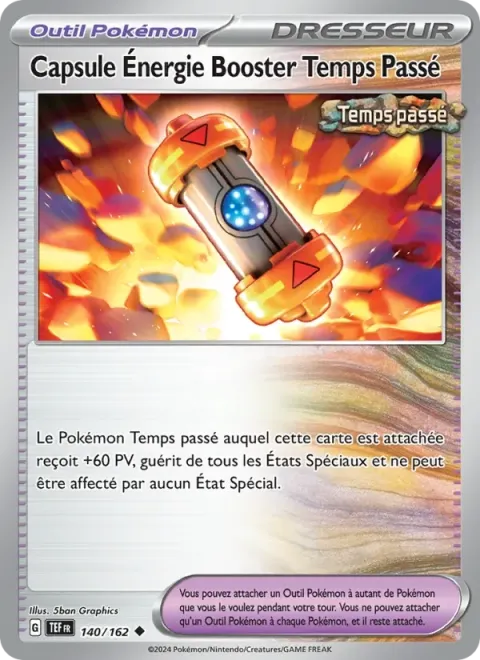 Carte Pokémon Capsule Énergie Booster Temps Passé 140/162, extension Forces Temporelles