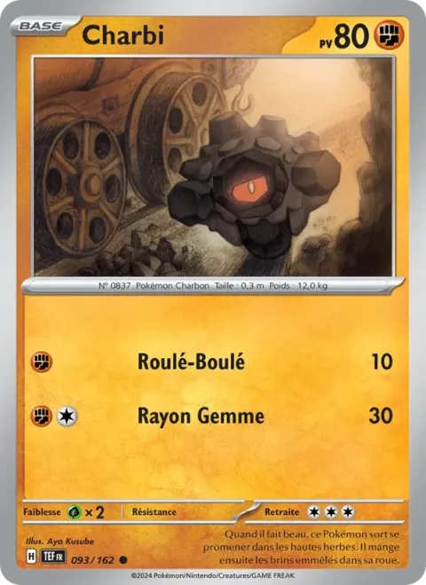 Carte Pokémon Charbi 093/162, extension Forces Temporelles