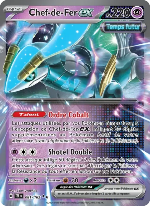 Carte Pokémon Chef-de-Fer-ex 081/162, extension Forces Temporelles