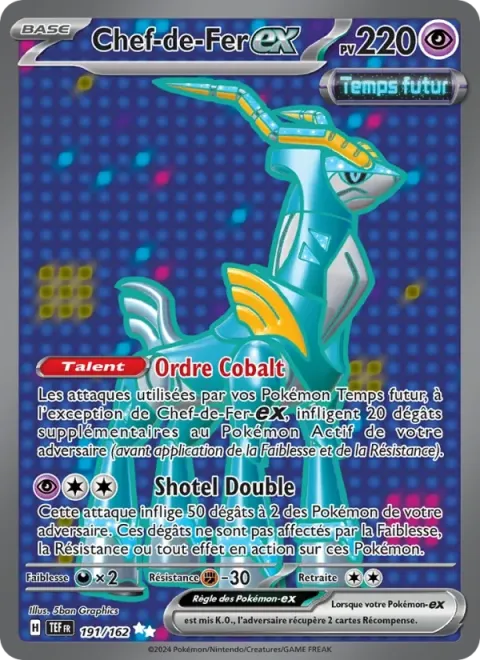 Carte Pokémon Chef-de-Fer-ex 191/162, extension Forces Temporelles