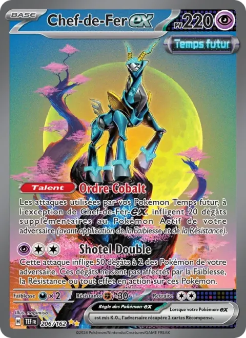 Carte Pokémon Chef-de-Fer-ex 206/162, extension Forces Temporelles