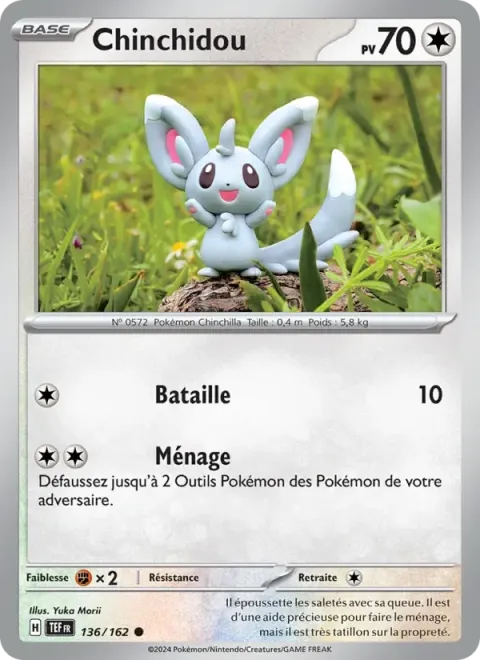 Carte Pokémon Chinchidou 136/162, extension Forces Temporelles