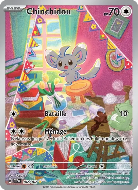 Carte Pokémon Chinchidou 182/162, extension Forces Temporelles