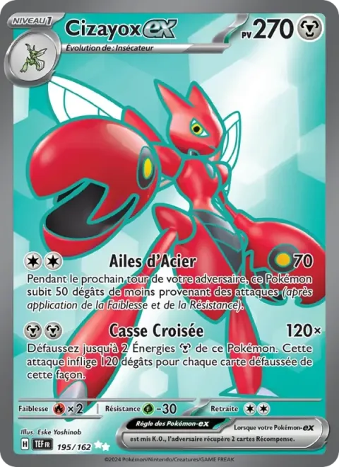 Carte Pokémon Cizayox-ex 195/162, extension Forces Temporelles