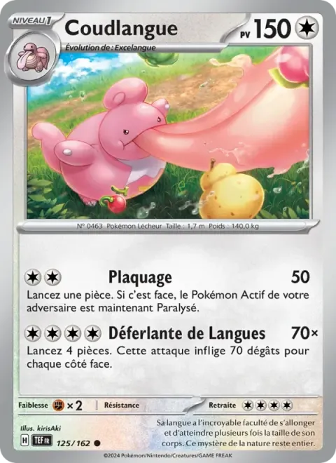 Carte Pokémon Coudlangue 125/162, extension Forces Temporelles