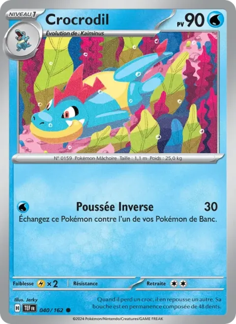 Carte Pokémon Crocrodil 040/162, extension Forces Temporelles